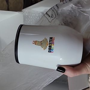 Carnival Cruise Premier Casino Set of 2 White Stainless Steel Llama Coffee Mugs